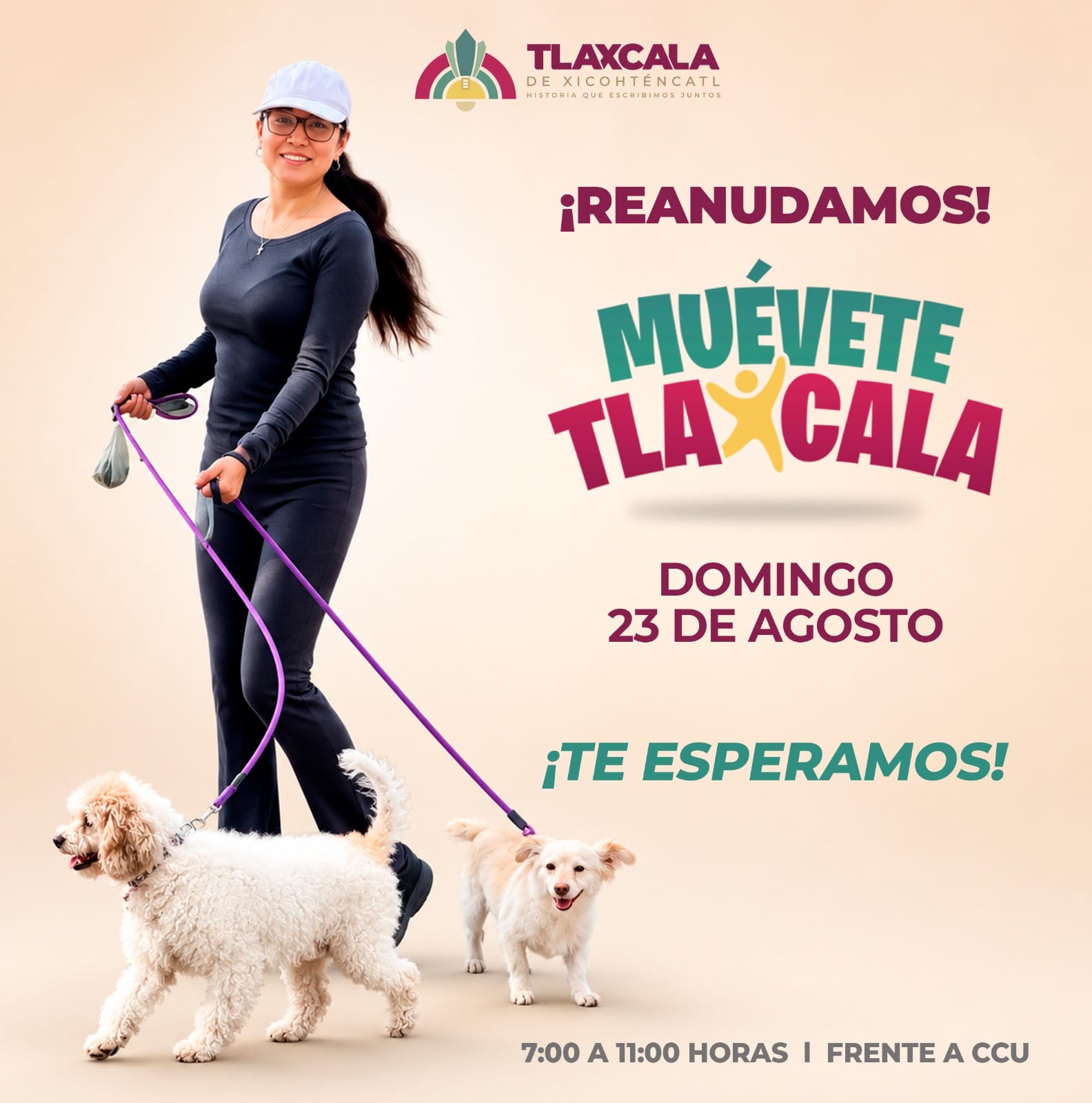 Muévete Tlaxcala reanuda actividades este domingo y con ello promueve la activación física en la capital